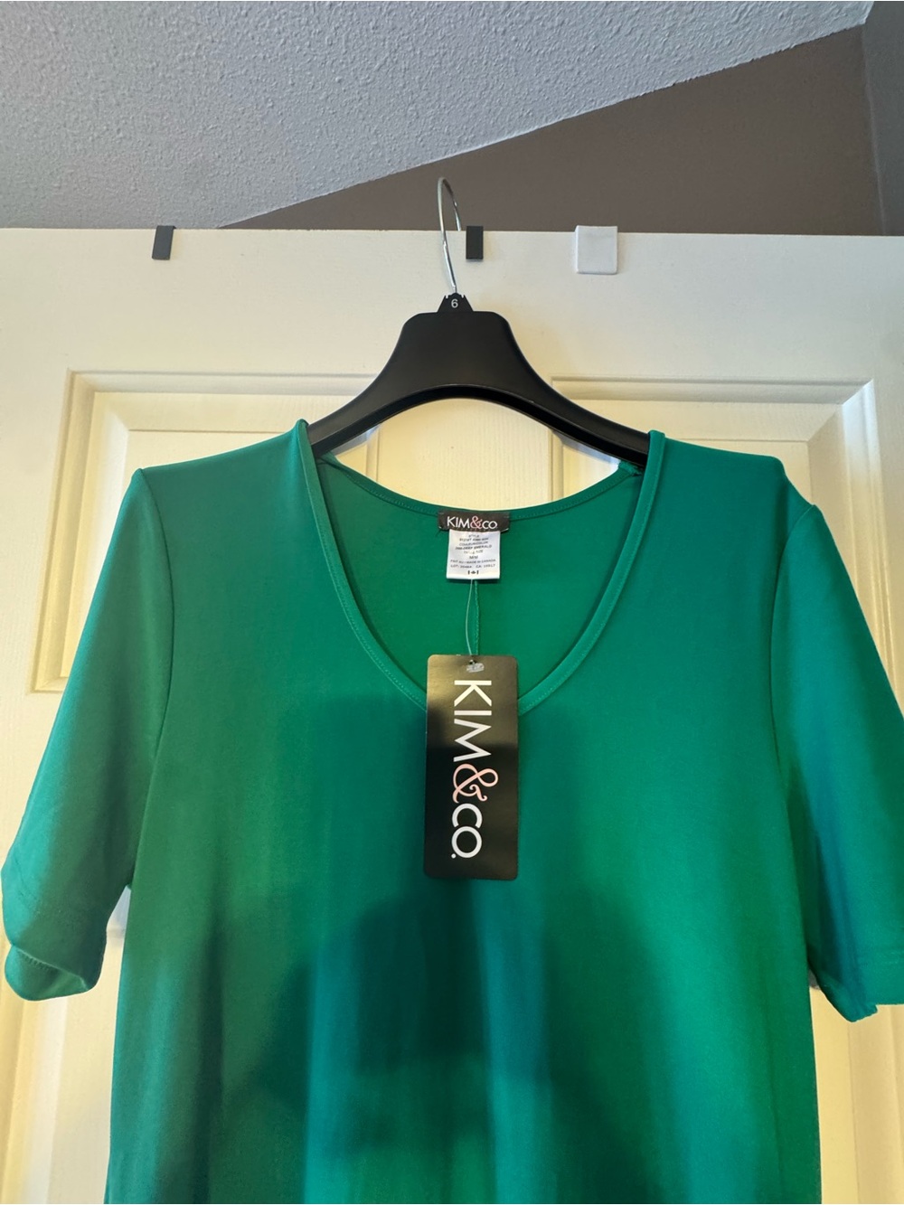 Emerald Green V-Neck Women's Top